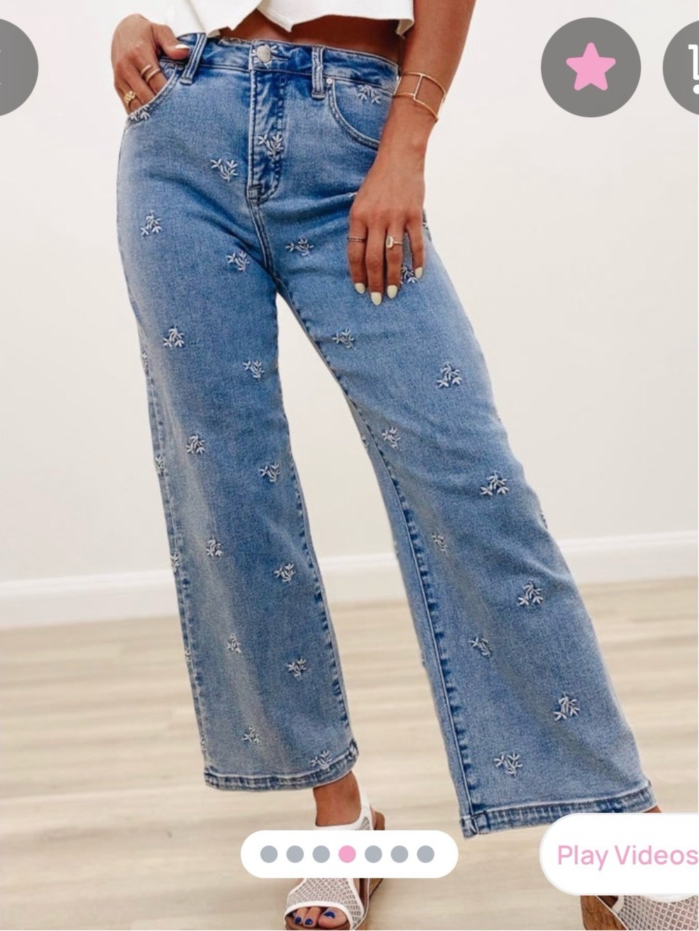 Risen Light Blue Embroidered Women's Jeans